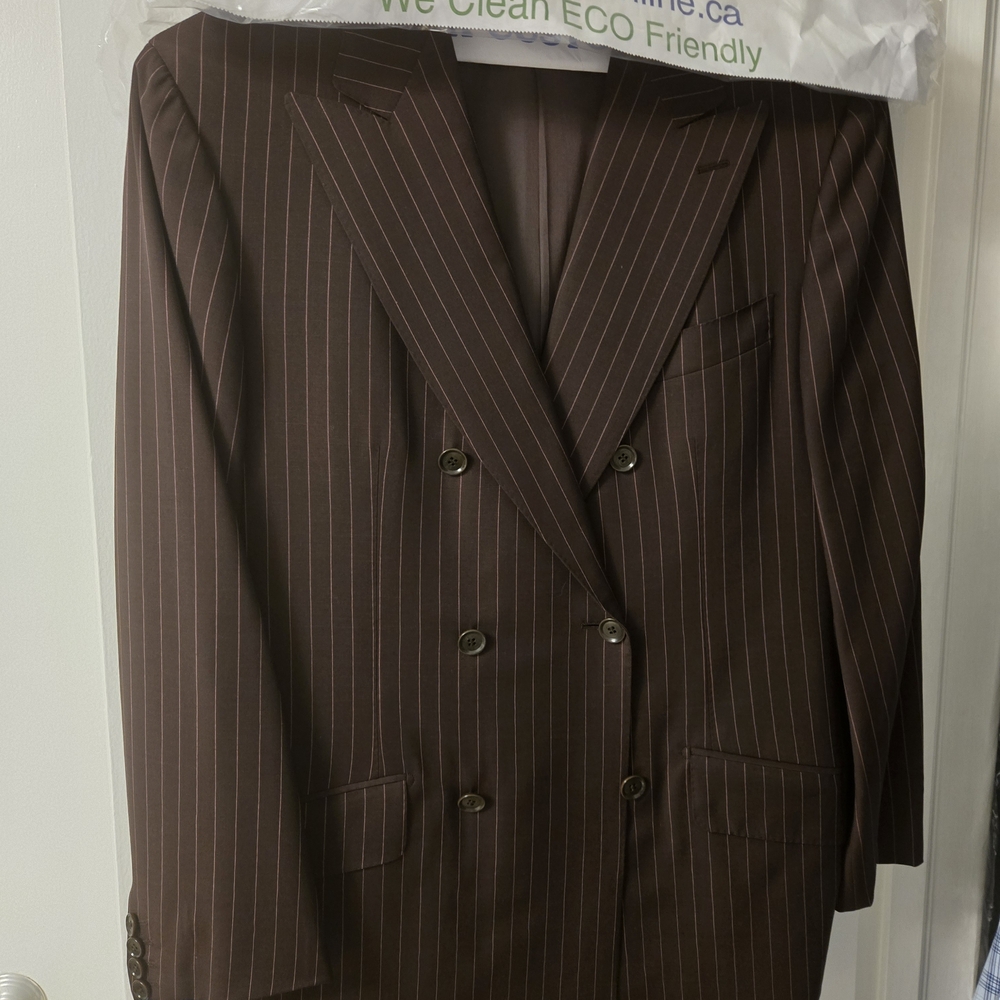 Hugo Boss Dark Brown Pinstripe Suit